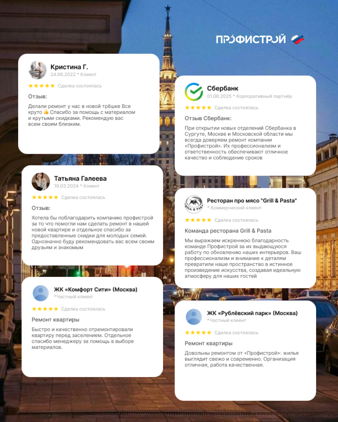 отзывы о компании Профистрой - лидер в сфере ремонта квартир и дизайна интерьера в Москве в 2026 году 