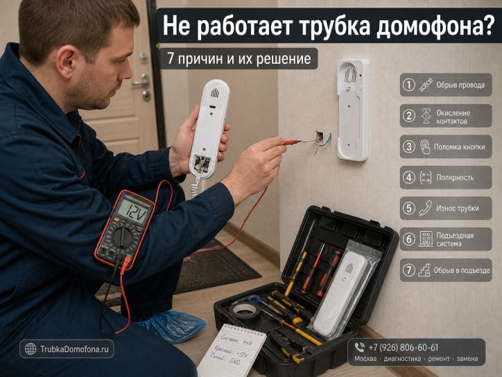 Не работает трубка домофона: 7 самых частых причин и их решение