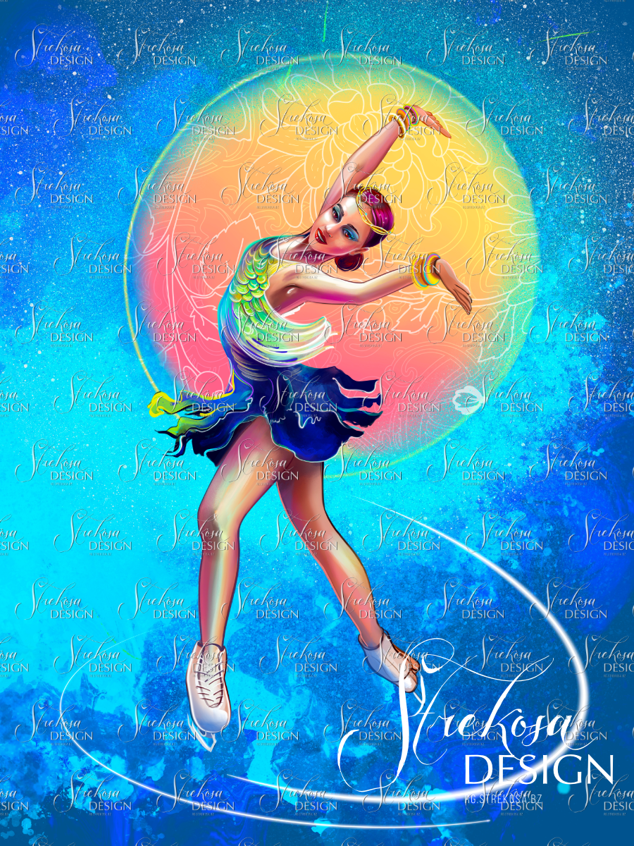 Mao figure skating illustration by Strekosa Design