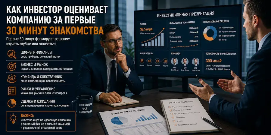 Как инвестор оценивает компании за первые 30 минут встречи