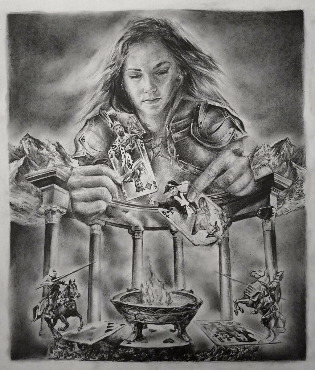 купить картину, девушка воин, рисунки, рыцарь, игральные карты, нарисовать рисунок, графика рисунки, рисунки карандашом, воин, рисунок девушки, картины, рисунки графикой, красивые рисунки, творчество, картины художников, рыцарский турнир, графика купить, красивые картины