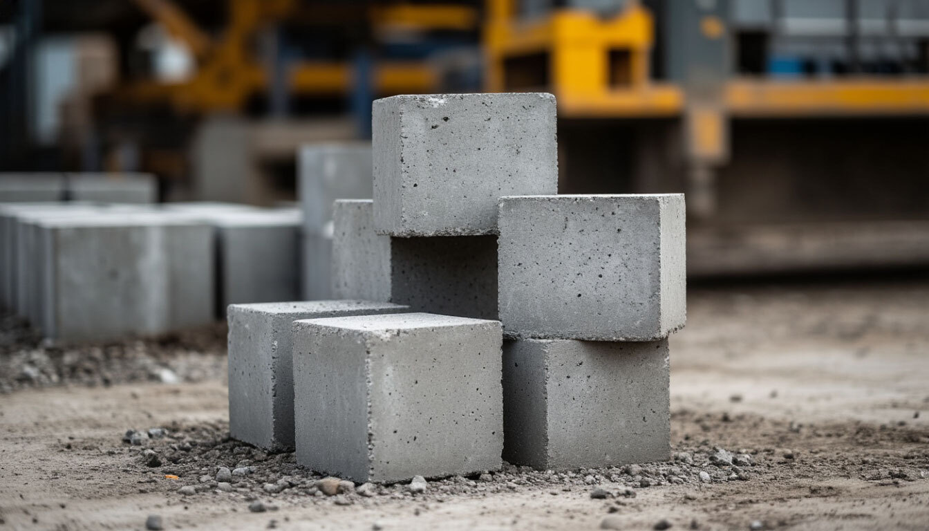 Испытание кубов бетона