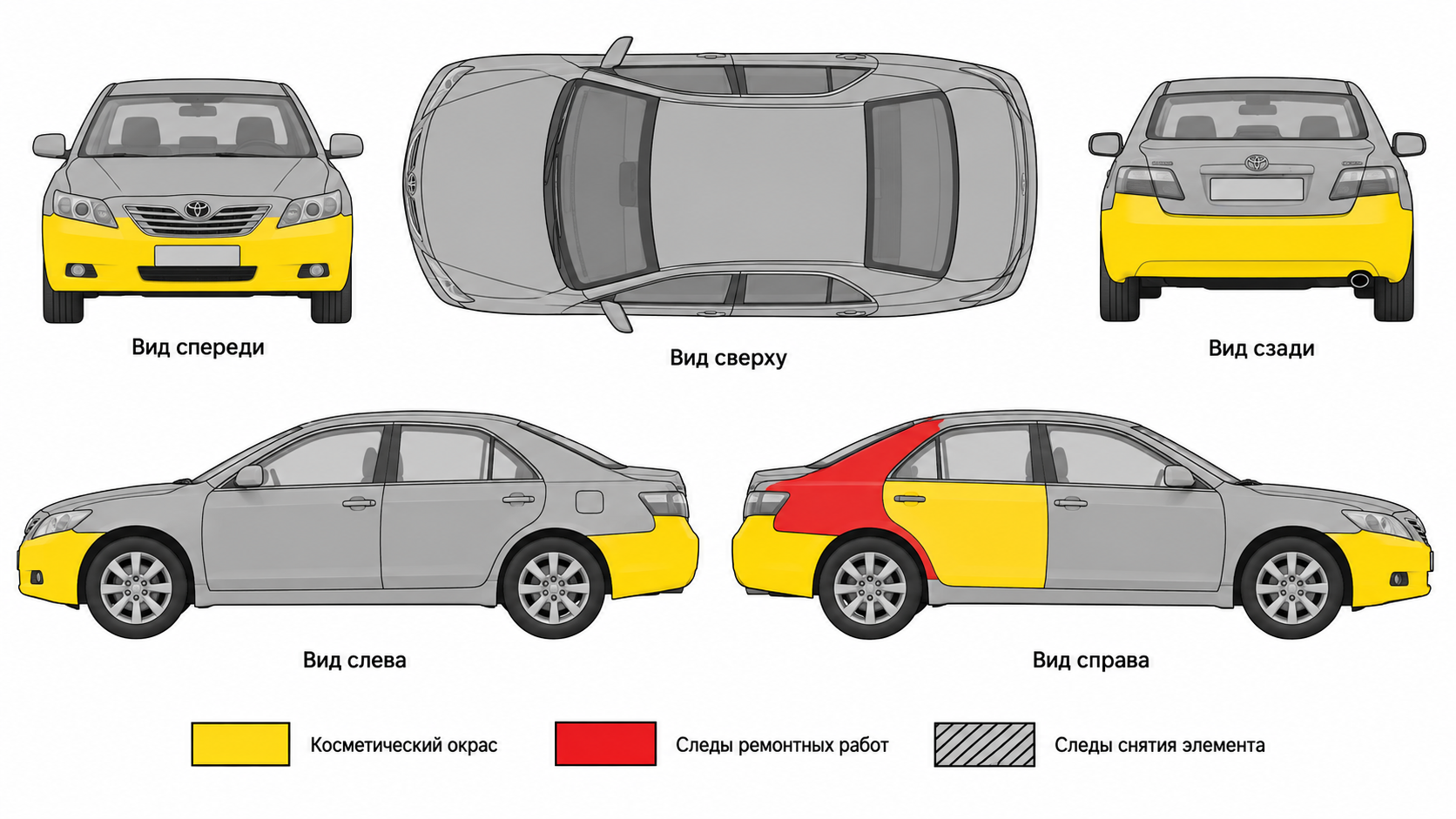 Карта ЛКП Toyota Camry