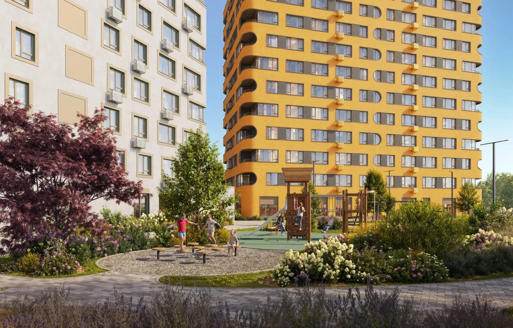 Landscaped residential courtyard