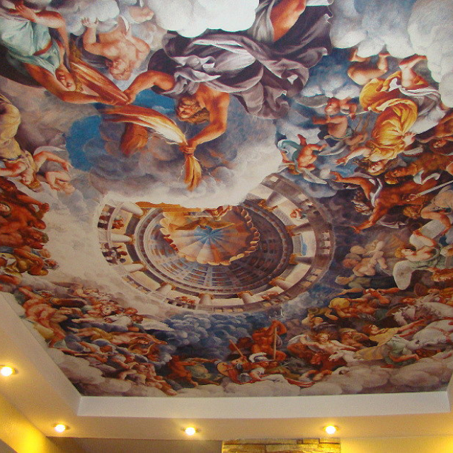 Матовый потолок в гостиной