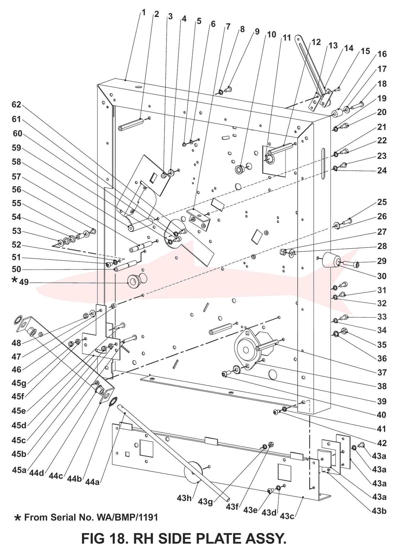 Morgana BookMaster Pro Fig 18 R/H Side Plate Assy — схема деталей