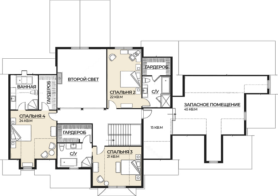 Планировка второго этажа