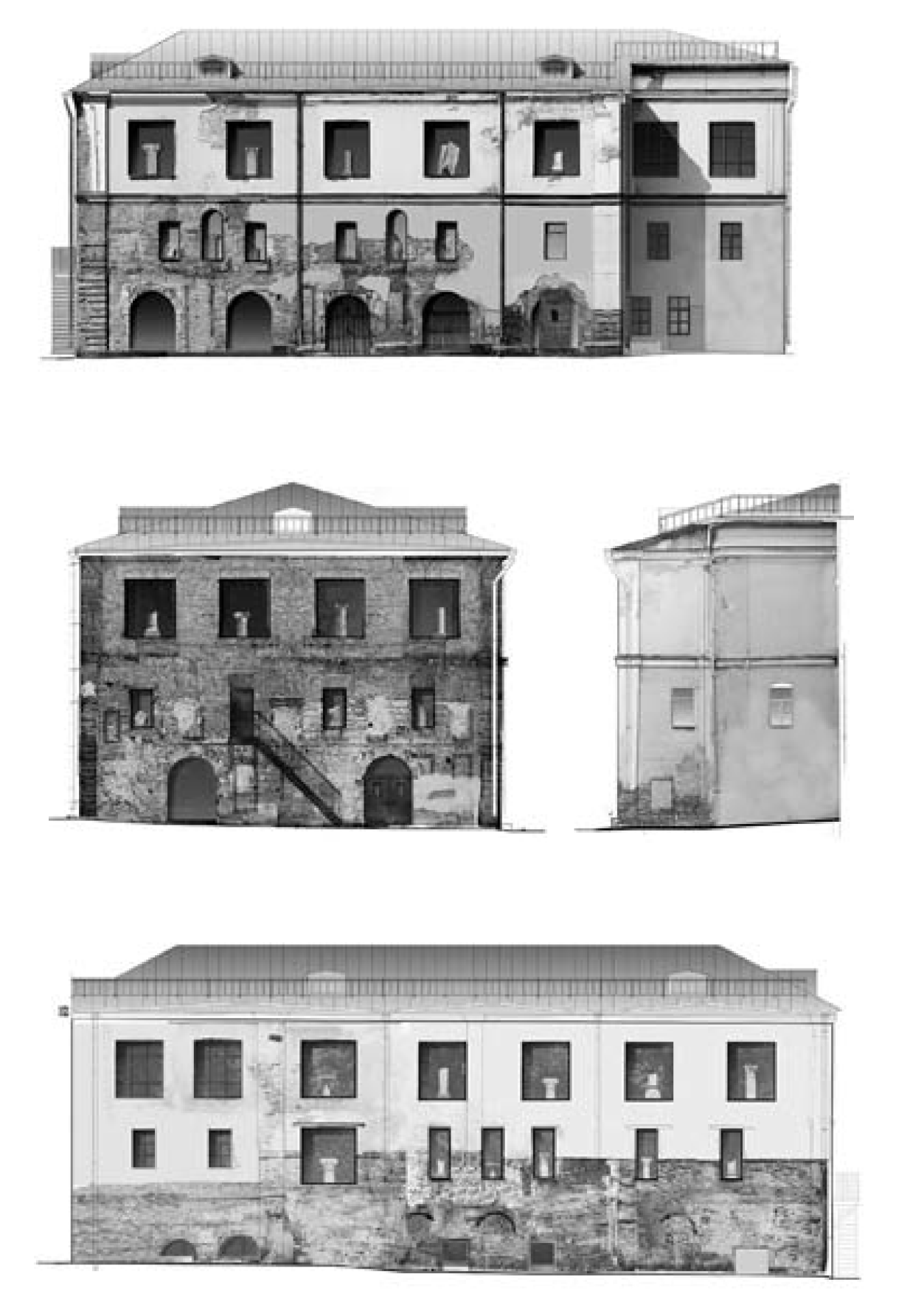 Проектное решение фасадов флигеля