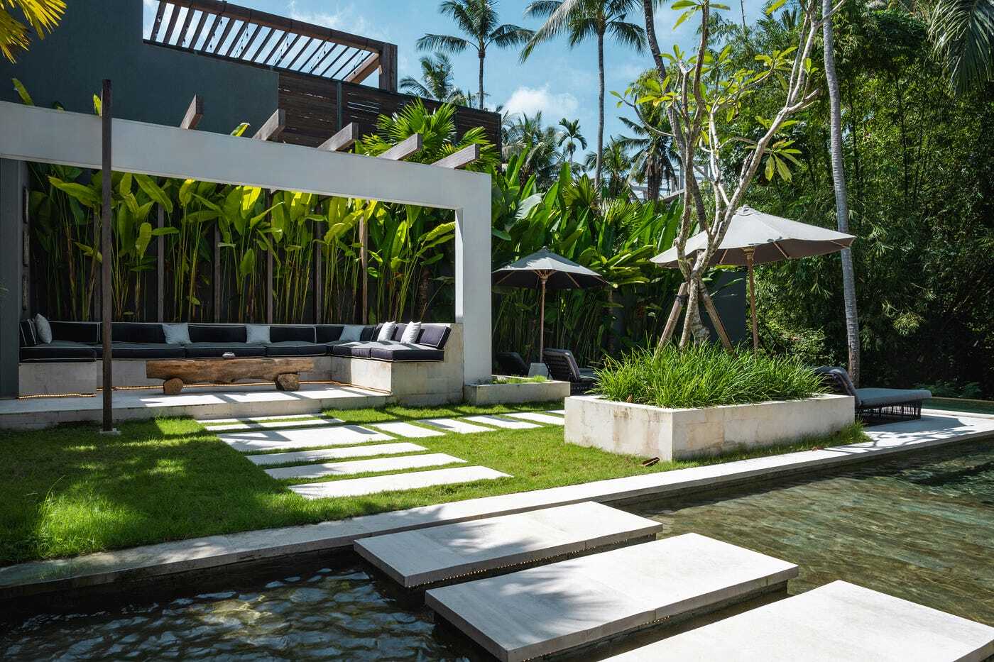 Backyard view of villa in Bali