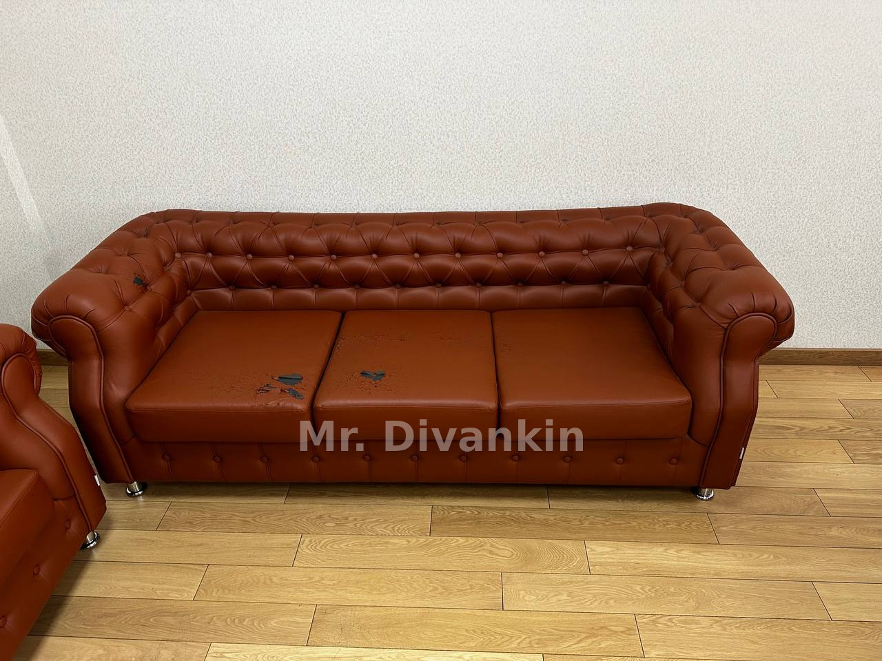 Диван и кресла Chesterfield: до перетяжки — Mr. Divankin