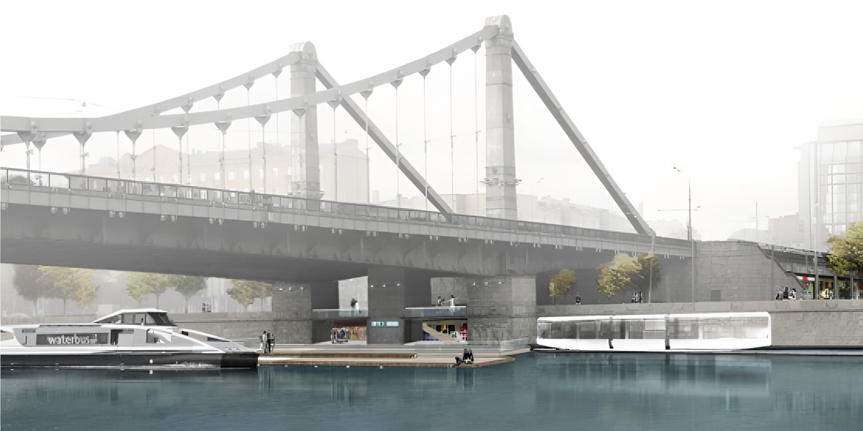 The concept of a High-Speed Public Rail Transport along the watercourse the Moskva River