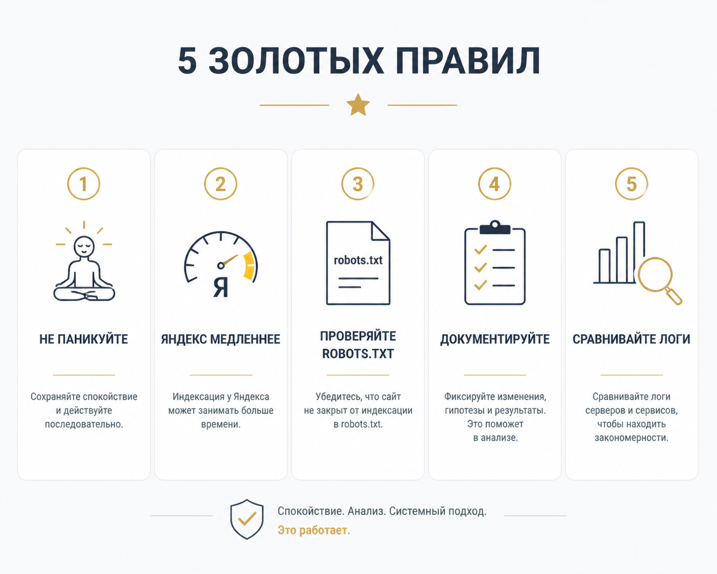 Схема-резюме: 5 золотых правил постобработки