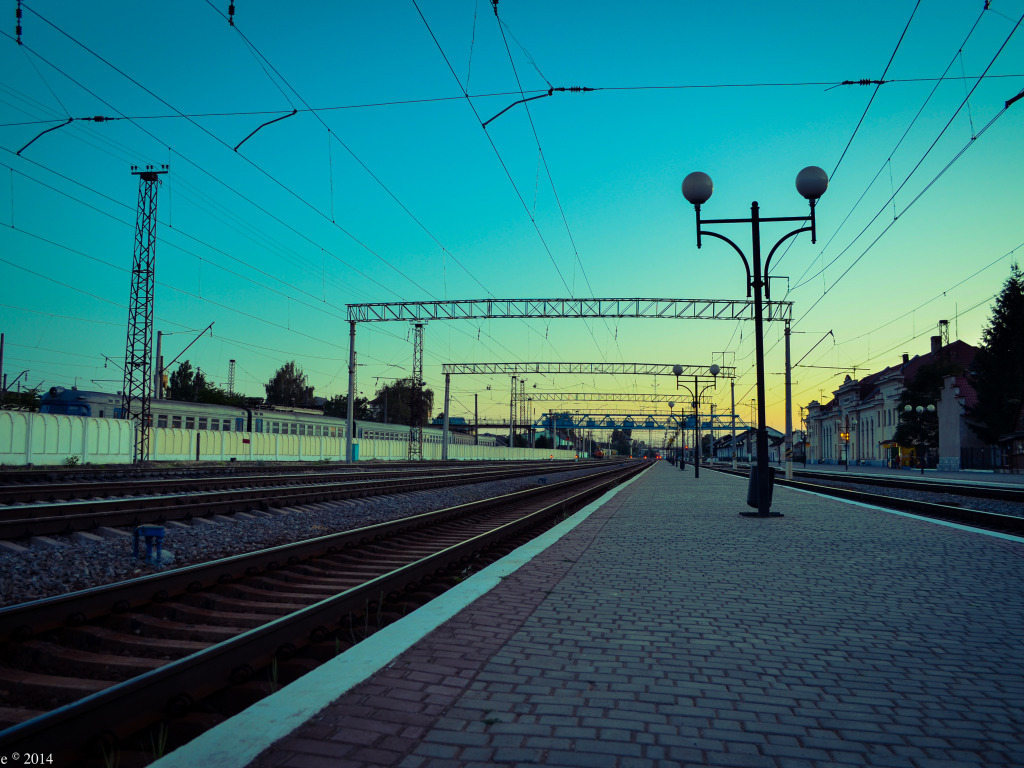 вокзал железная дорога закат поезд станция вокзал