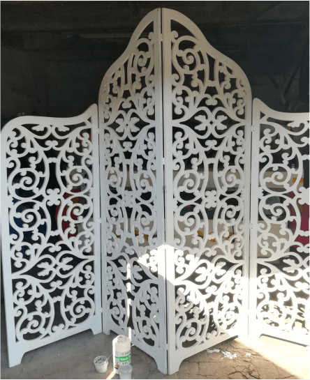 деревянная резная ширма