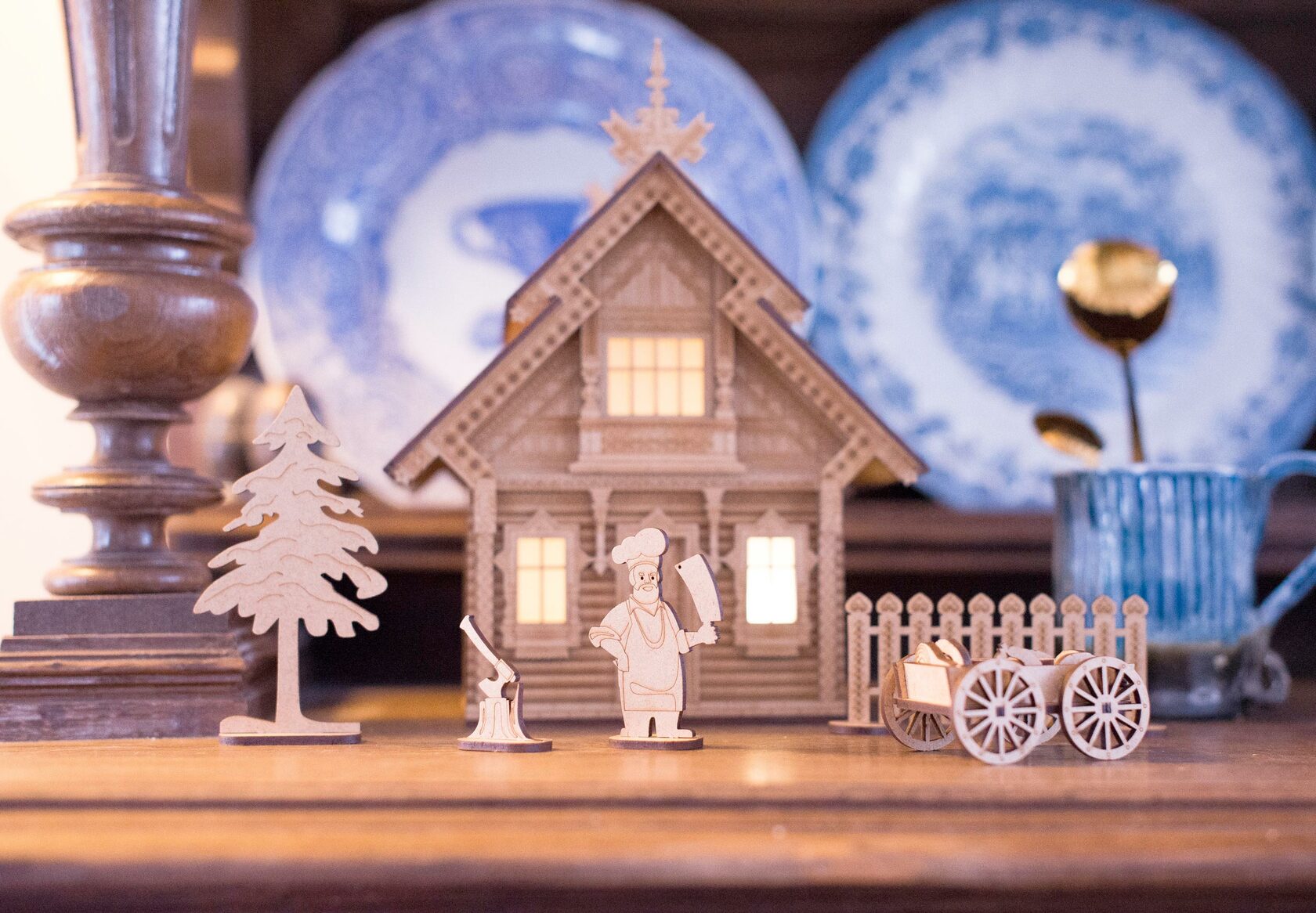 Деревянный конструктор Домик Мяснка