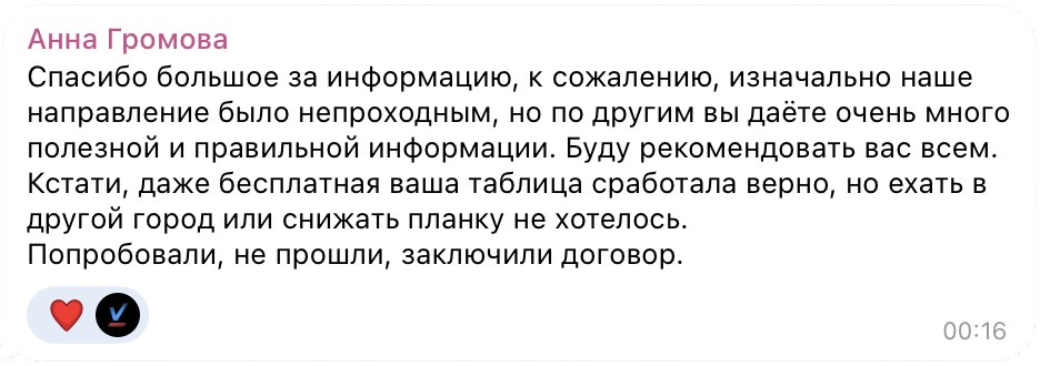 Отзыв: бесплатная таблица сработала верно, но своё направление было непроходным