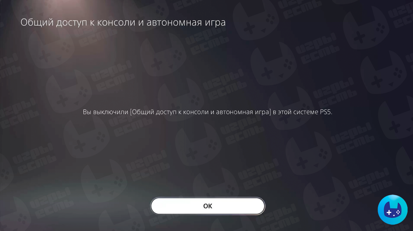 Шаг настройки PS5