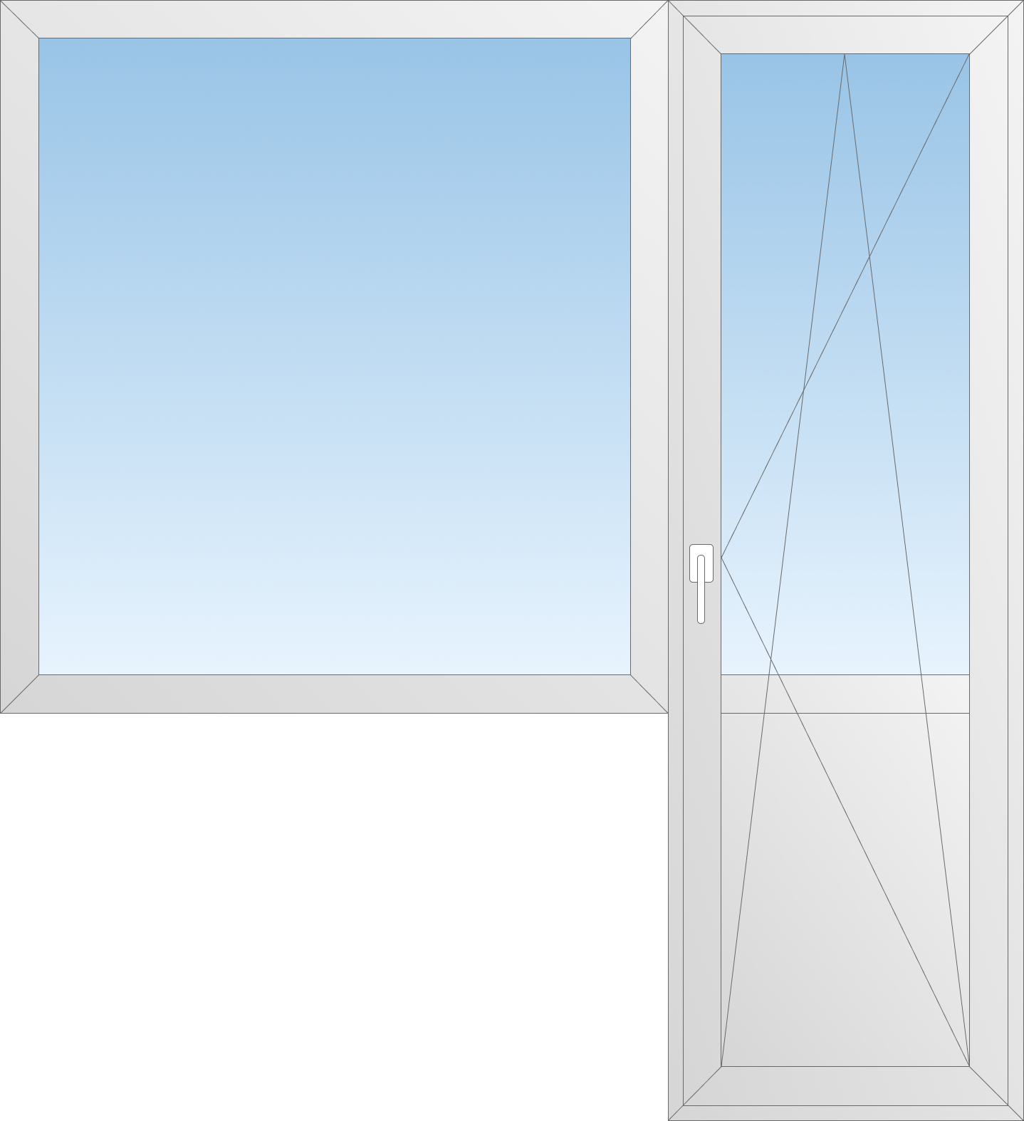 балконный блок с одной створкой и дверью