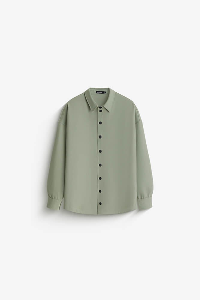 Рубашка джинсовая мужская пыльно-зеленая