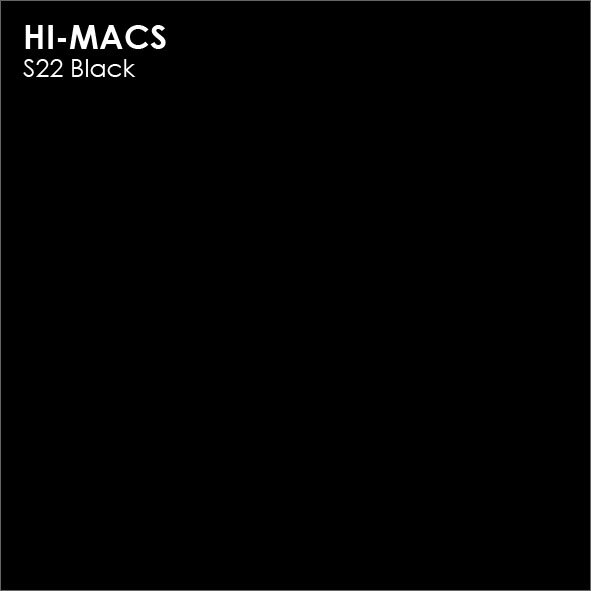 HI-MACS S22 Black – глубокий черный акриловый камень для стильных интерьеров