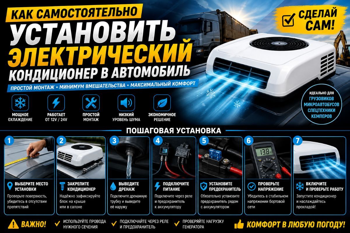 Электрический кондиционер в автомобиль — простой способ установить кондиционер