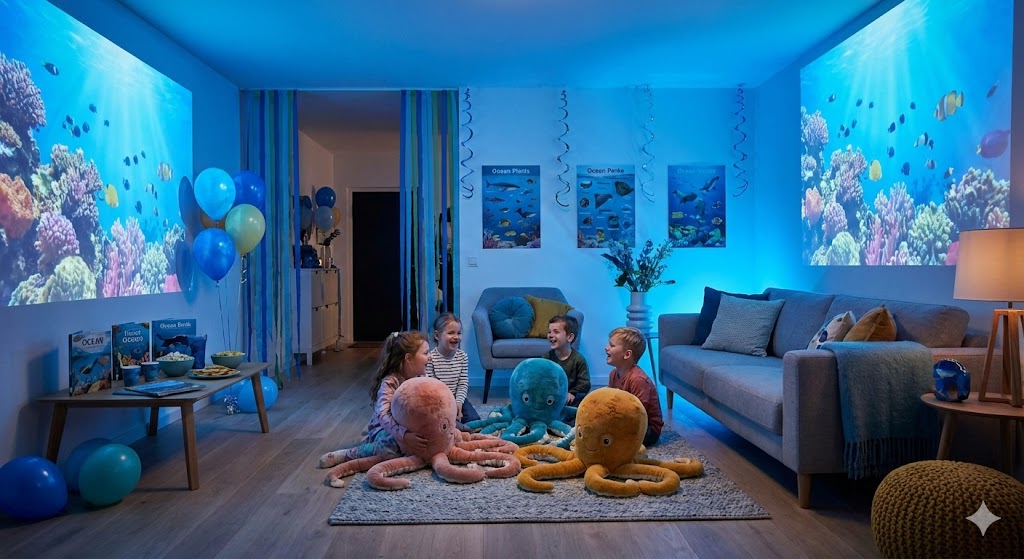 Тематическая вечеринка в морском стиле для детей в день осьминога 