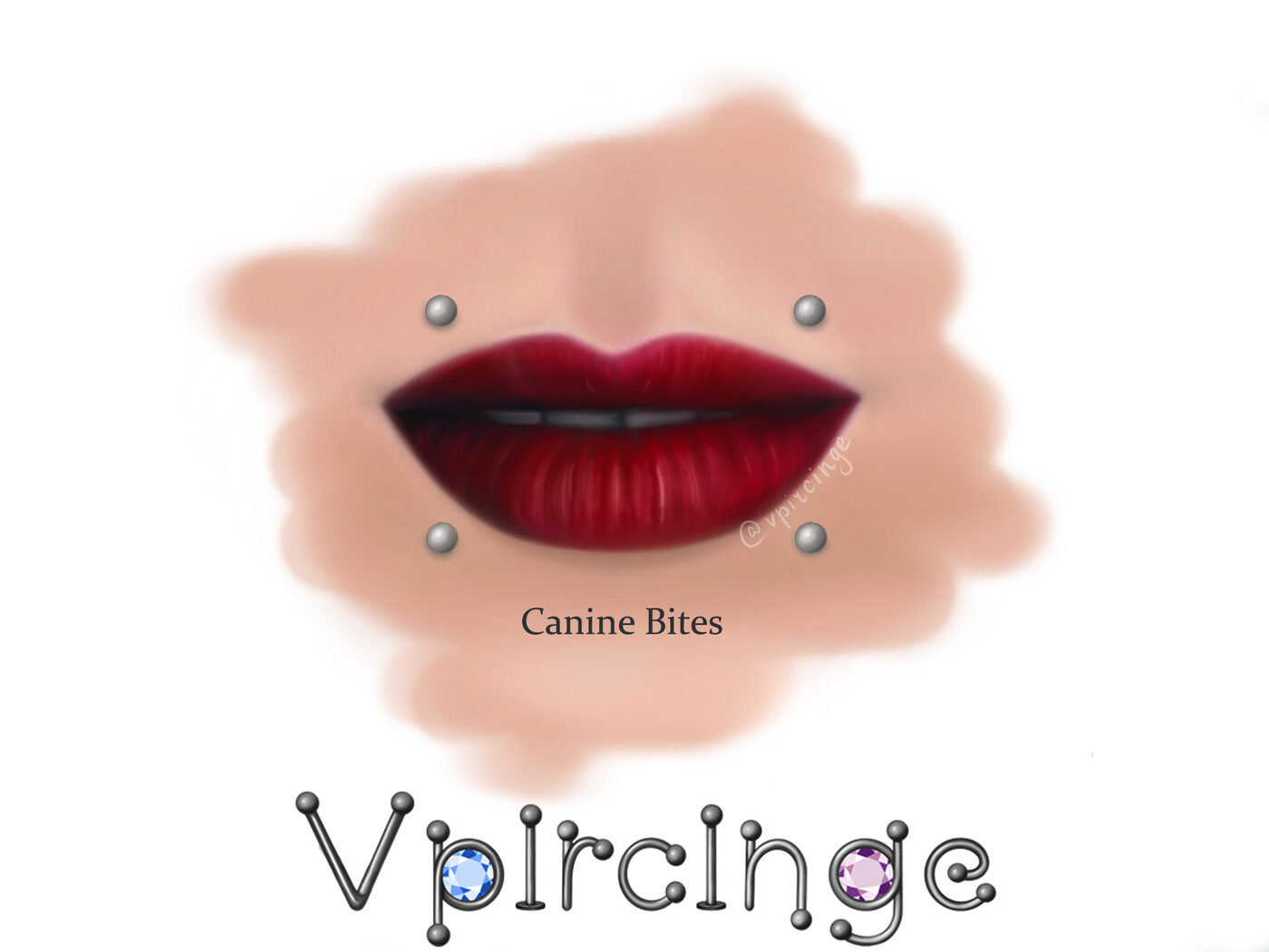 Пирсинг губы Canine Bites (укус собаки)