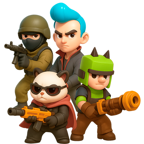 Lumix Games characters from Vortex 9 Battle Forces Mad Guns Fury Wars