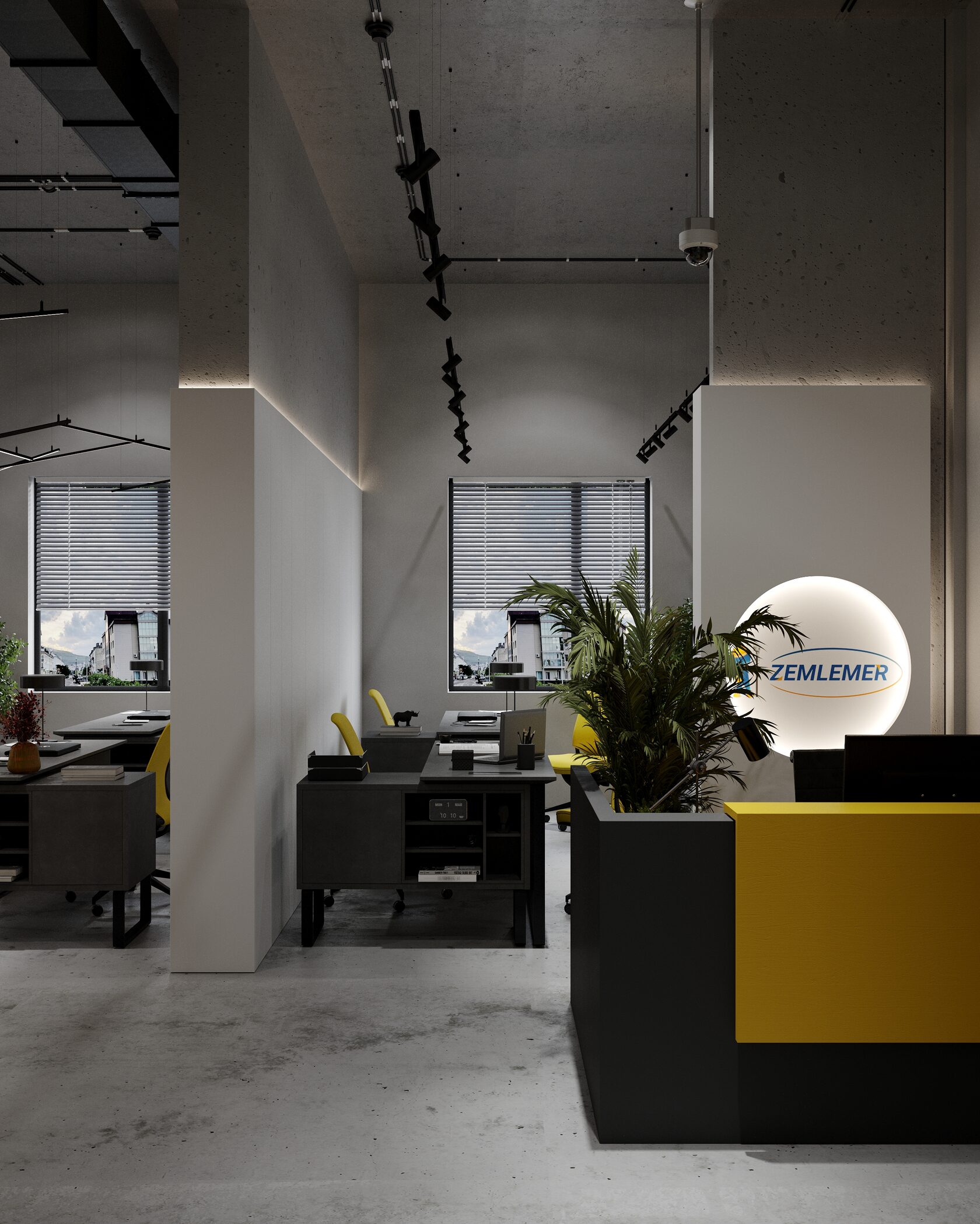 брутализм в интерьере офиса в Магадане