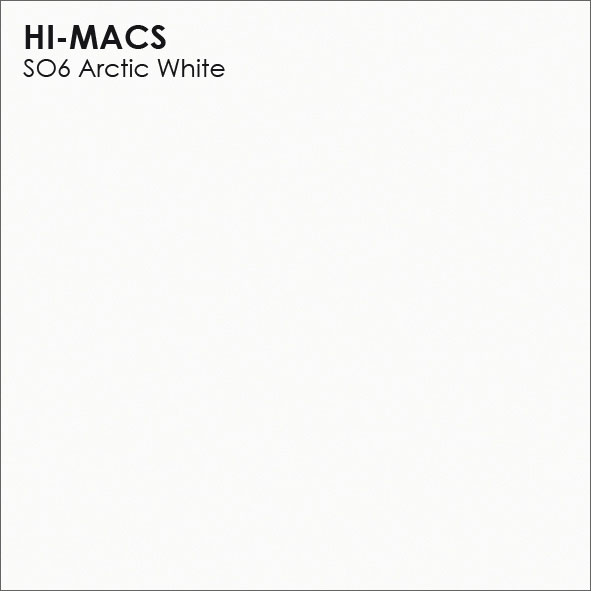 HI-MACS S06 Arctic White – белоснежный акриловый камень для стильных интерьеров