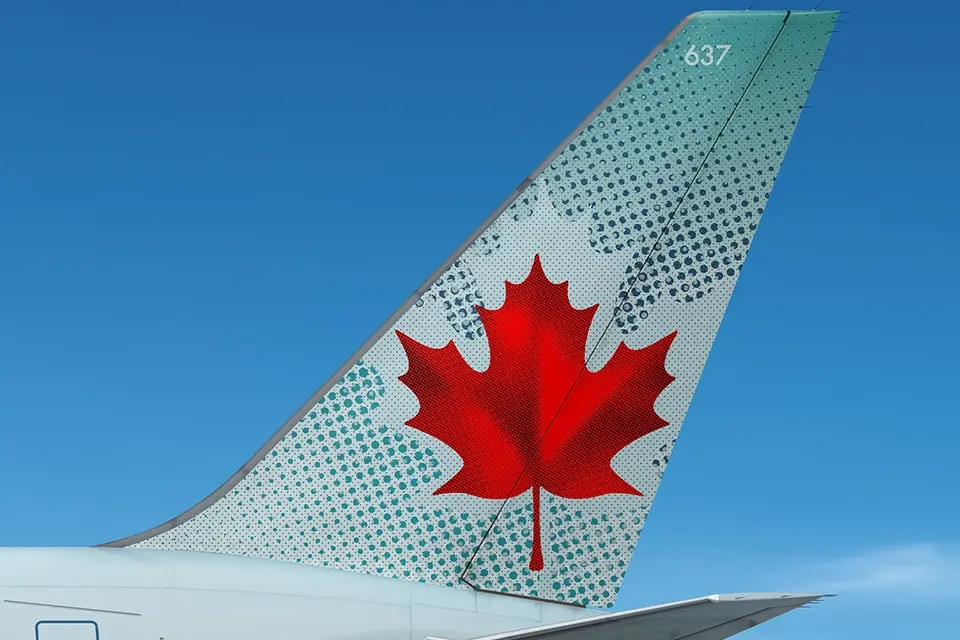 Air Canada, Frosted Leaf, ливрея, хвост самолёта