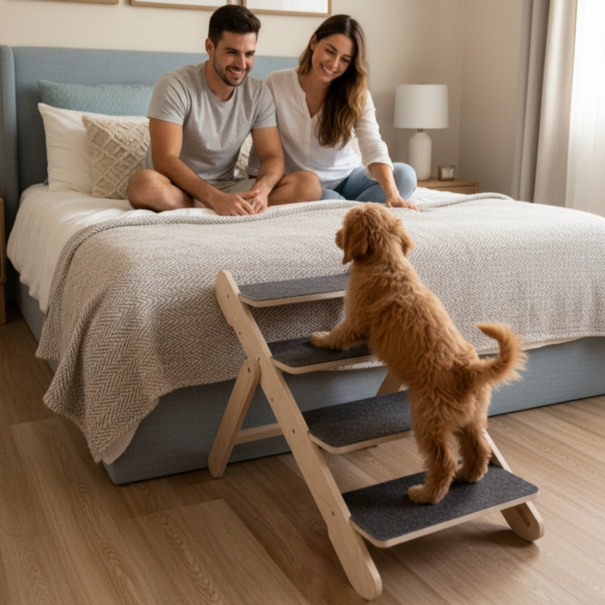 Лесенка для собак в спальне
