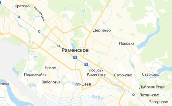 Раменский городской округ на карте