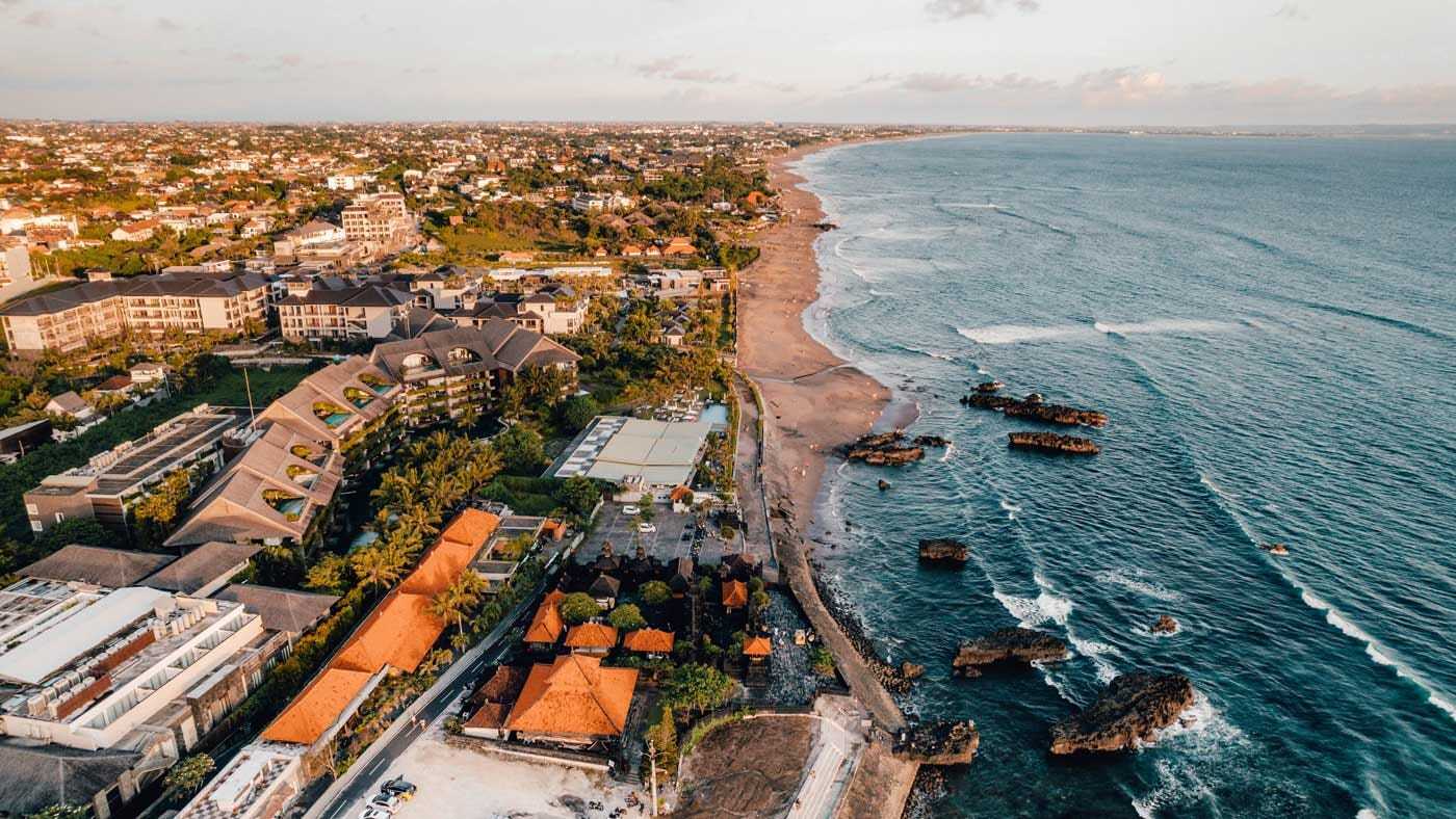 Aerial view of Canggu, Bali
