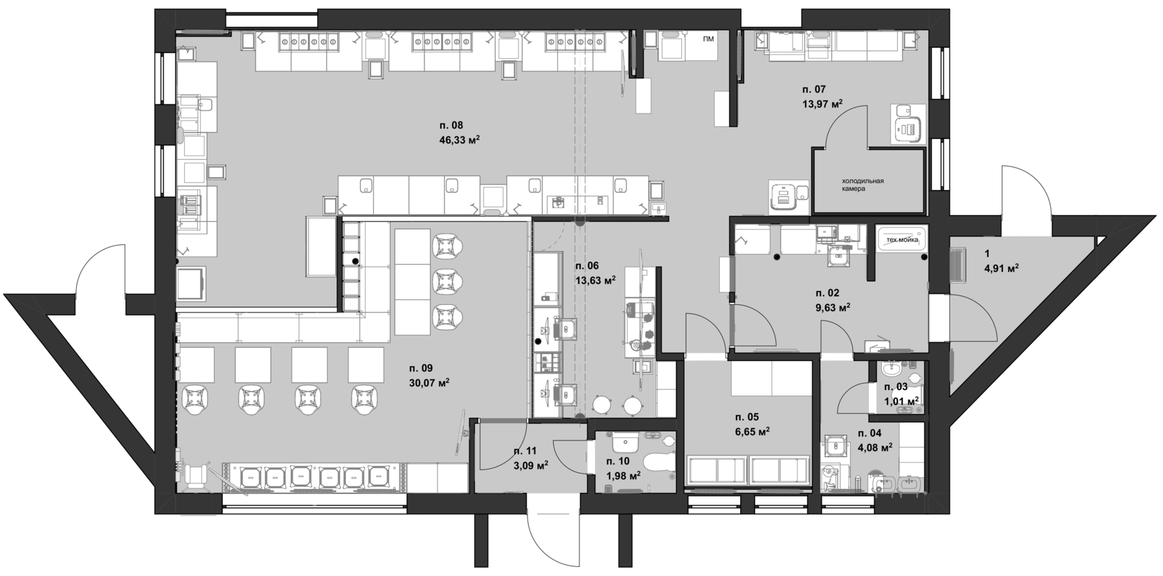 кафе Каратэ Суши, Героя Смирнова 12А. Студия BUILART