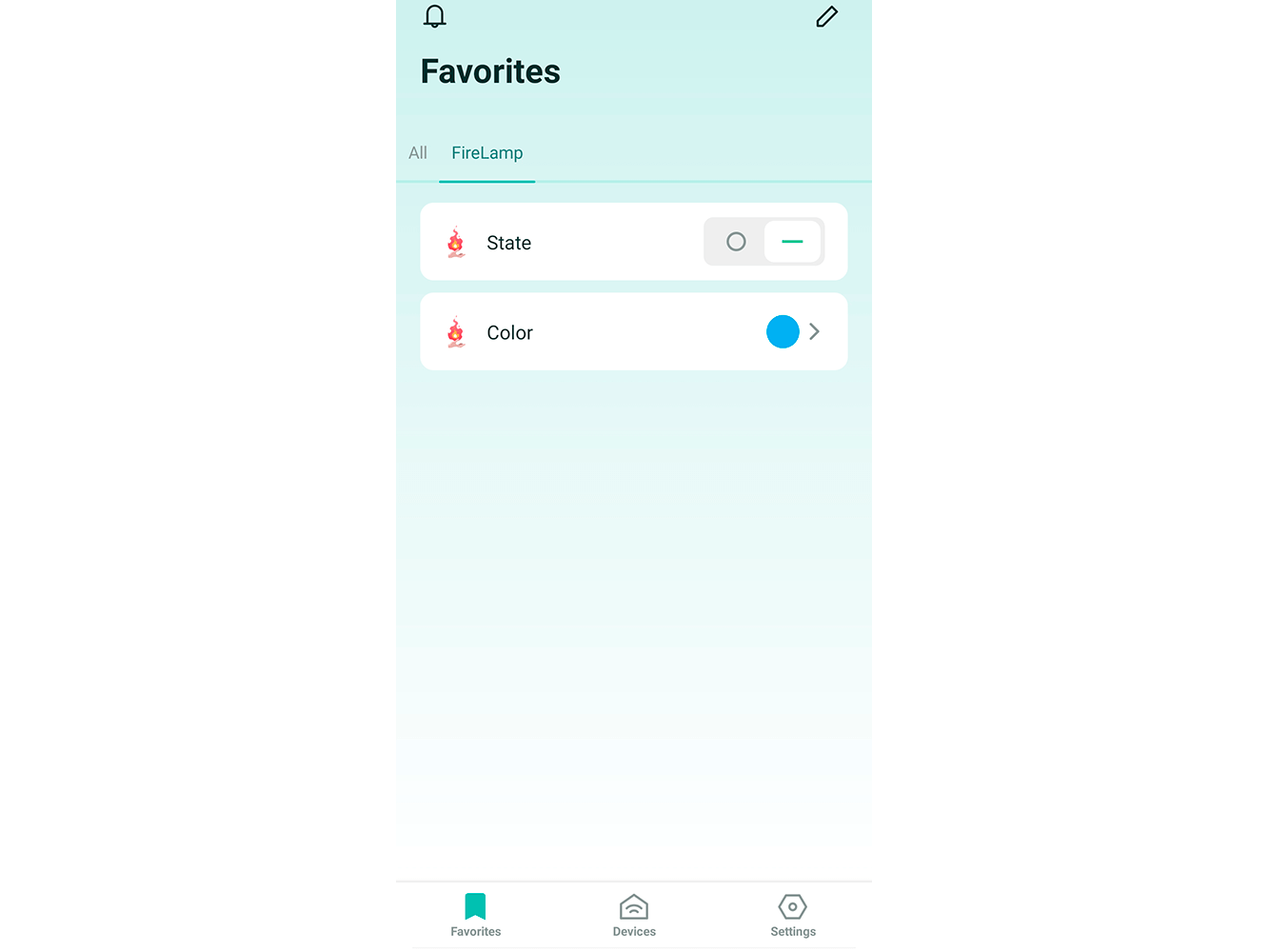 Favorites screen