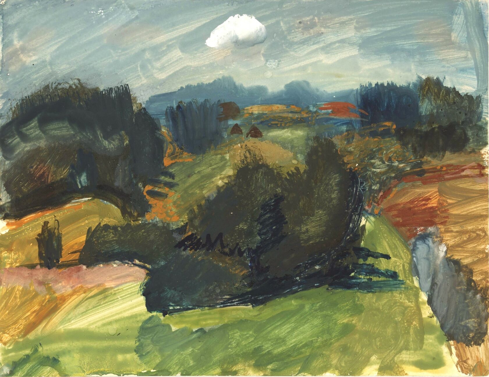 Пейзаж с белым облаком. Из серии «Пудость». 1932–1933 