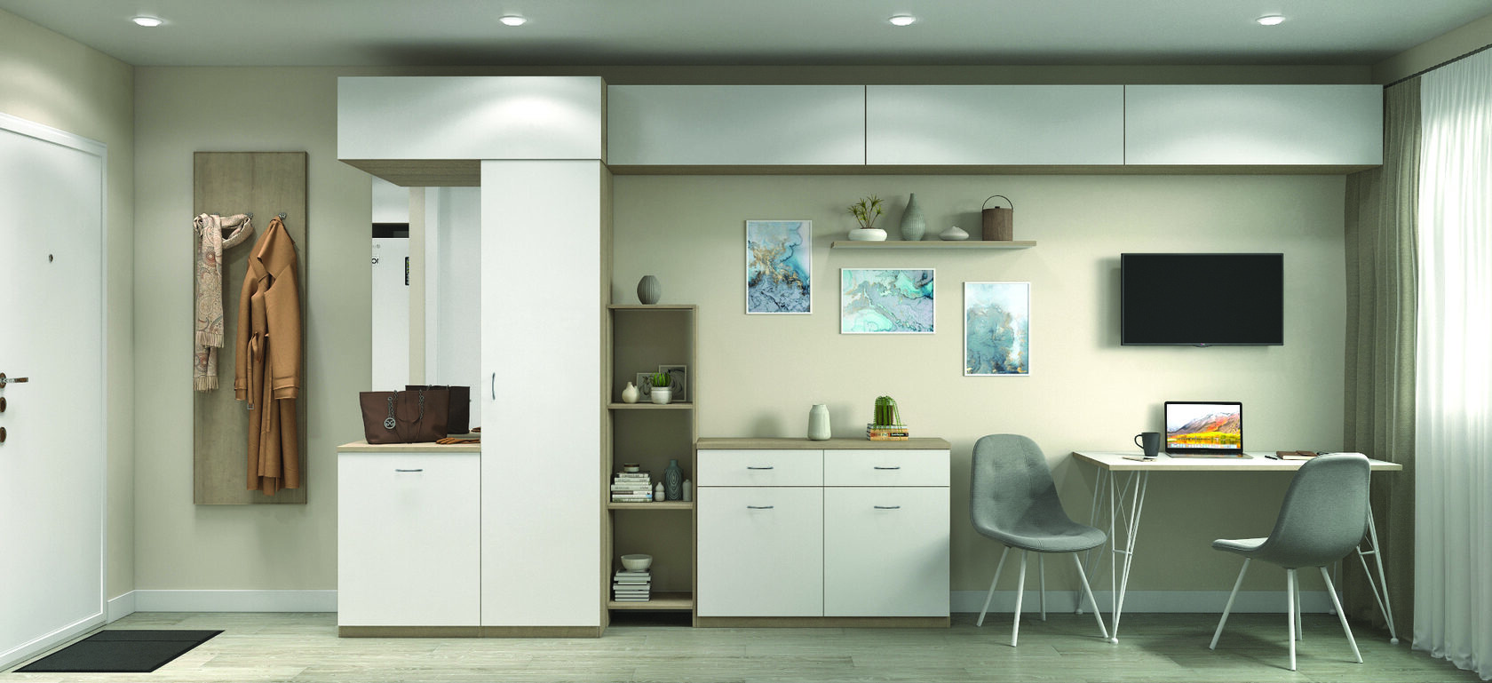 Компактный вариант с меньшим количеством шкафов