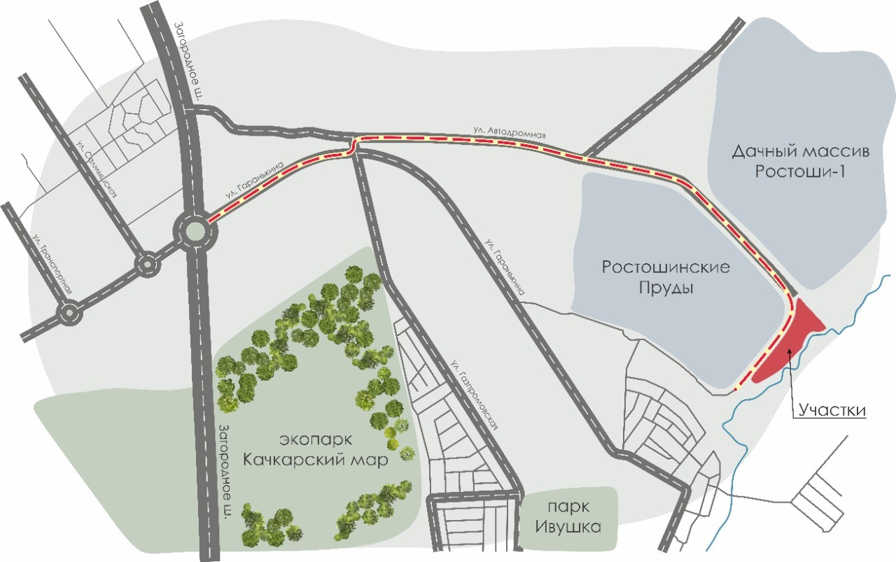 Карта ростошинские пруды оренбург с улицами