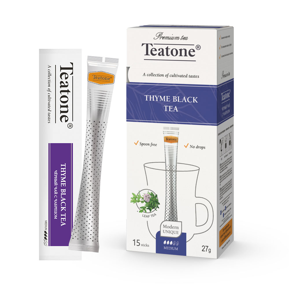 Черный чай с чабрецом в стиках TEATONE