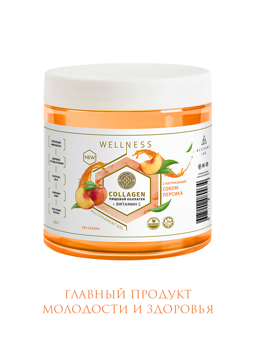 COLLAGEN LIVE WELLNESS ПЕРСИК 0,5 кг