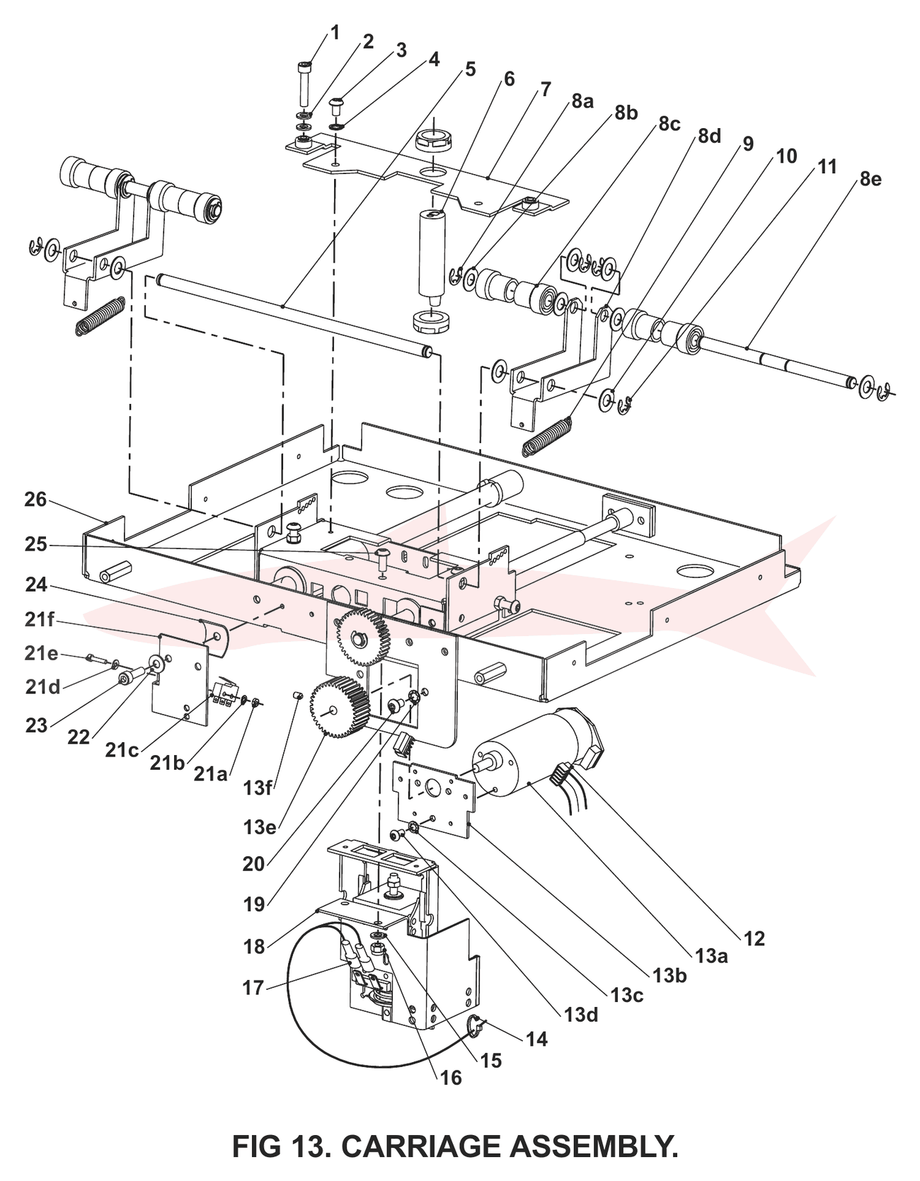 Morgana TrimMaster Pro Fig 13 Carriage Assembly — схема деталей