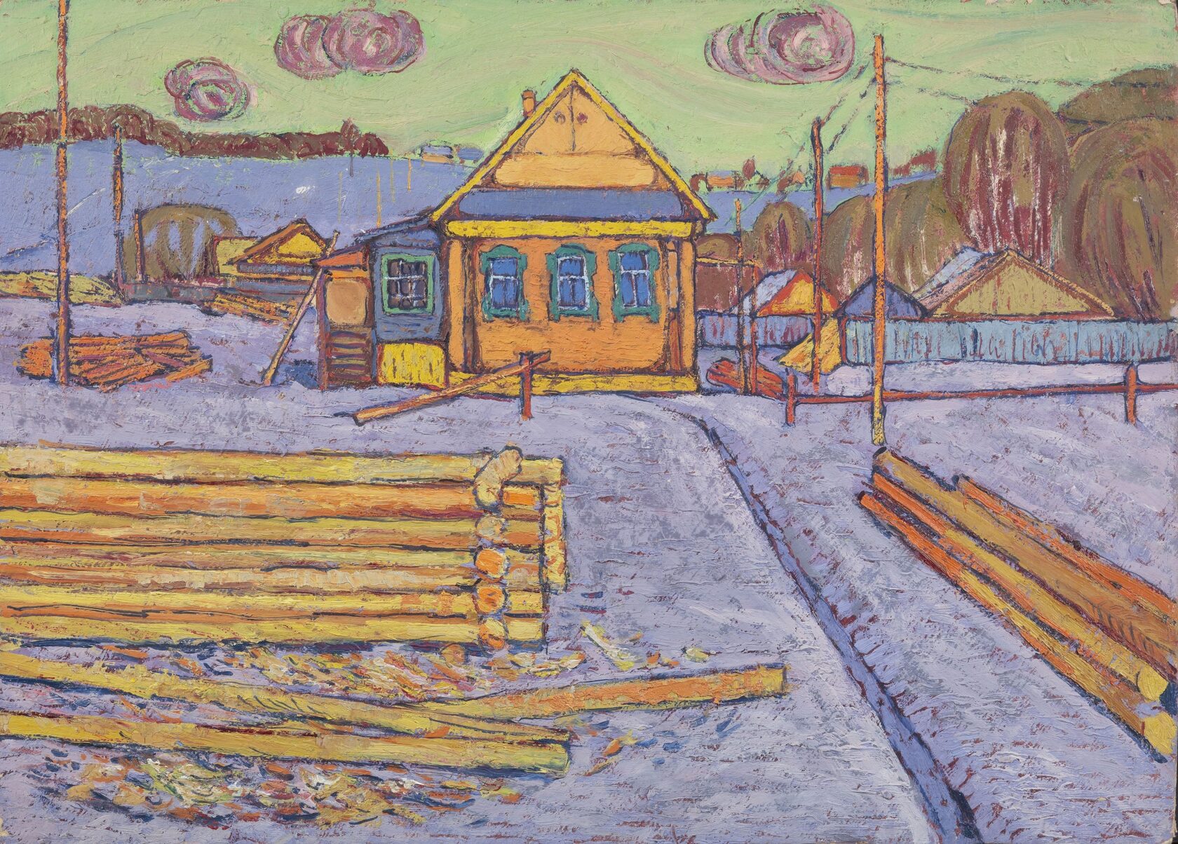 Деревня зимой. 1960-е 