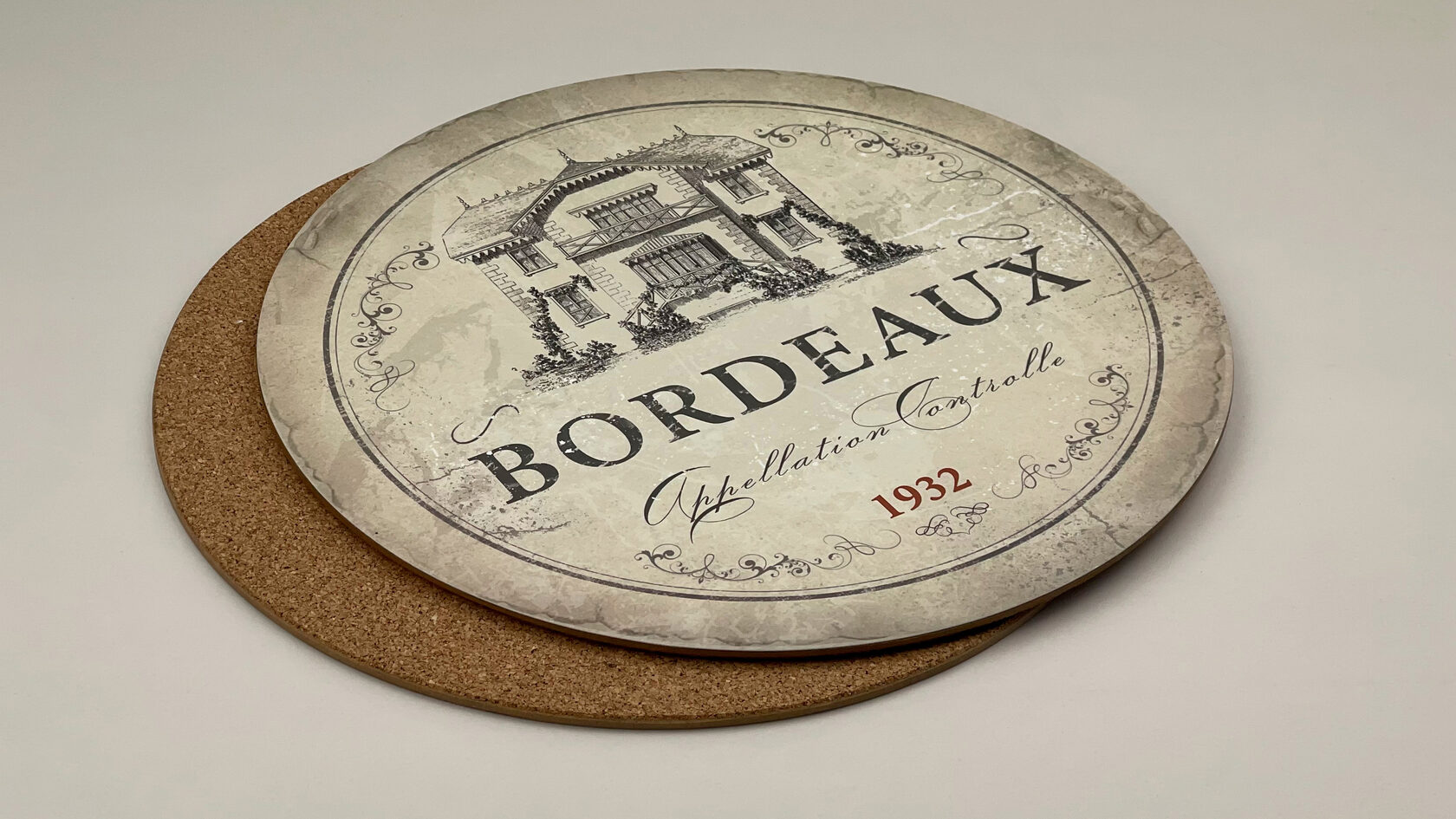 Салфетки сервировочные круглые из пробки "Бордо"