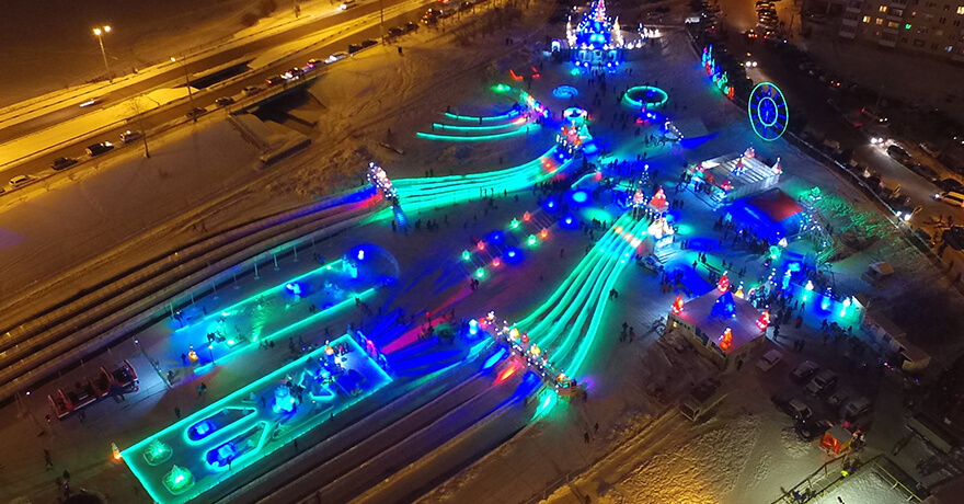 Ледовый городок иркутск солнечный