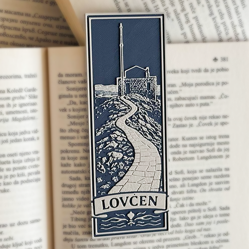 Bookmarker Lovćen – suvenirski obeleživač za knjige sa motivom planine i puta ka mauzoleju u Crnoj Gori