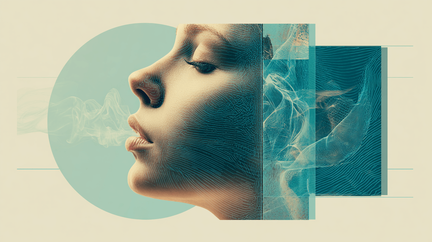 Illustration: Person am Wasser in ruhiger Haltung – symbolisch für somatische Regulation und Trauma-Coaching