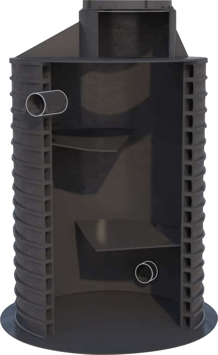 Перепадной колодец для замедления скорости движения воды, с отбойно-водосливными стенками