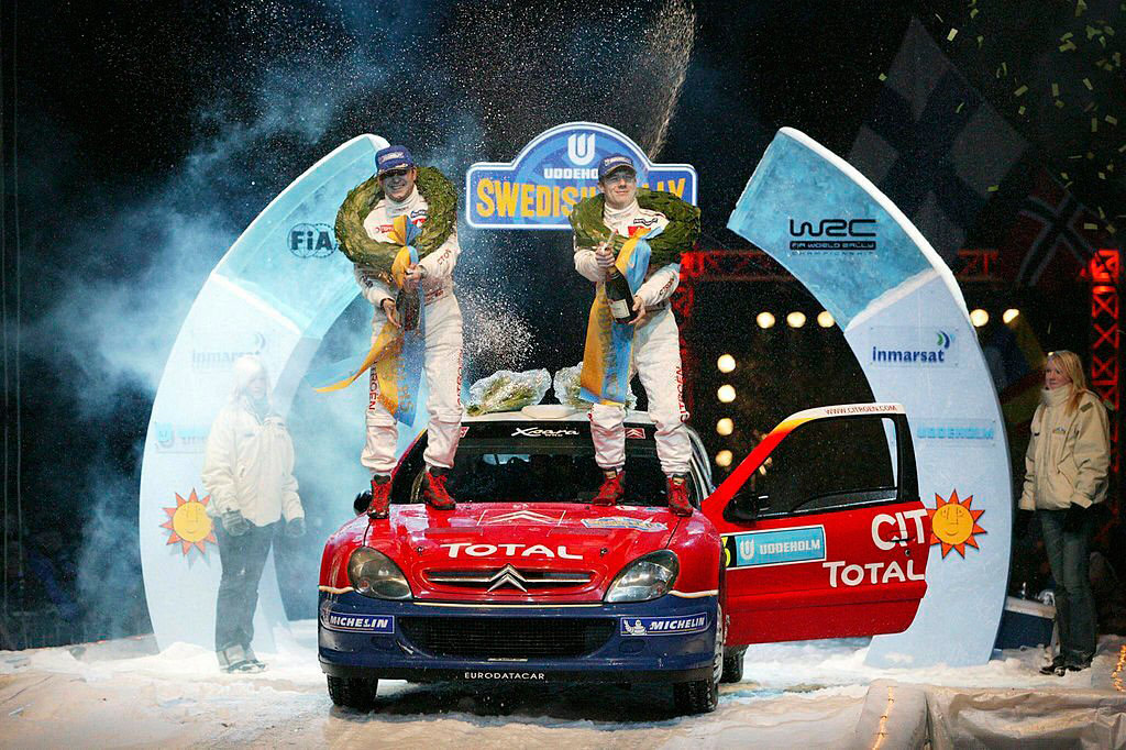 Победители ралли Швеция 2004 Себастьен Лёб и Даниэль Элена, Citroën Xsara WRC (16 DDM 92)