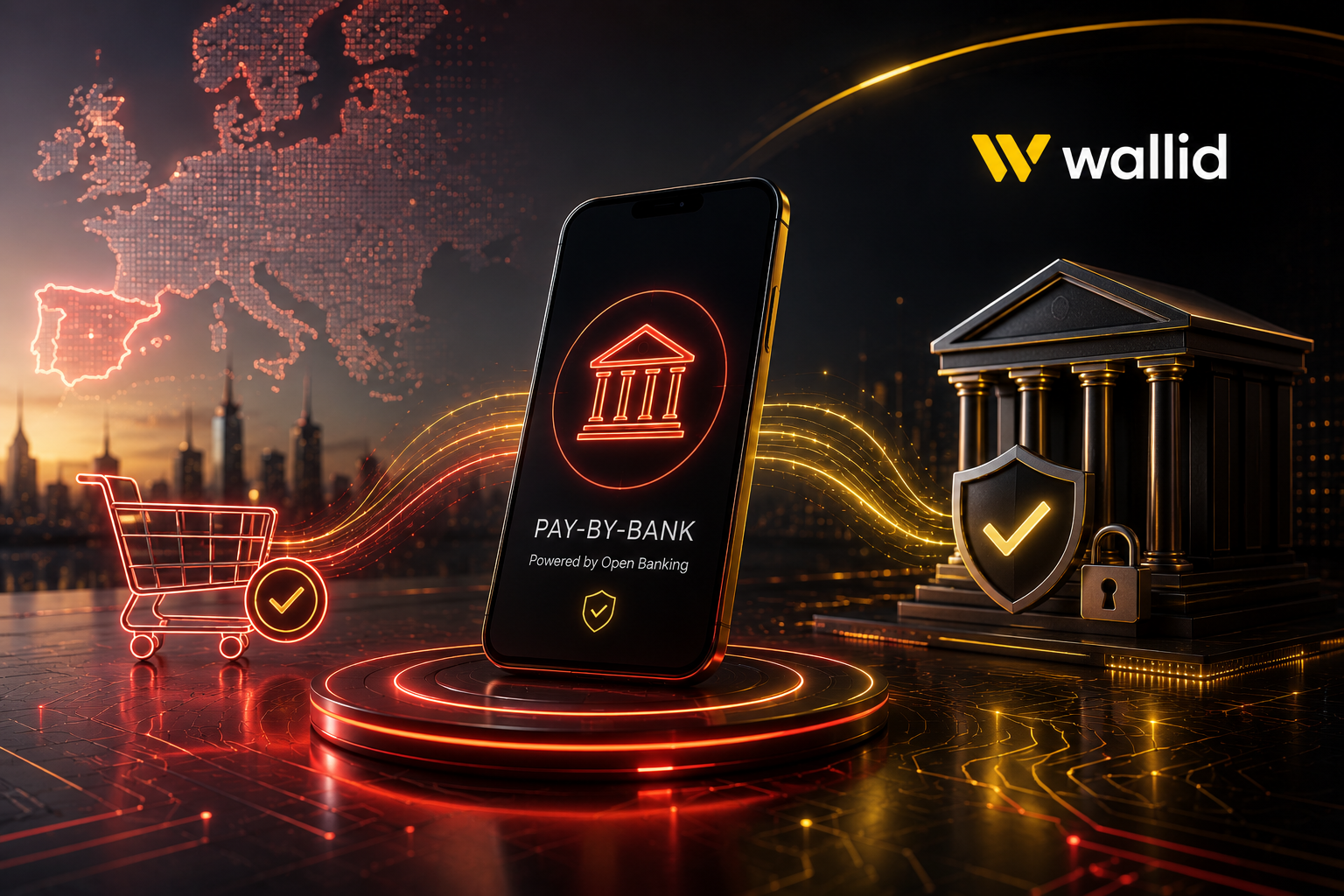Infraestructura futurista de pagos para ecommerce de alto riesgo en España con solución pay-by-bank y tecnología Wallid